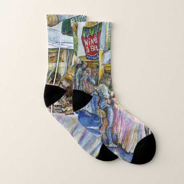 Corner of Flying Pig Farm and Wine a Bit. Socks (Pair)
