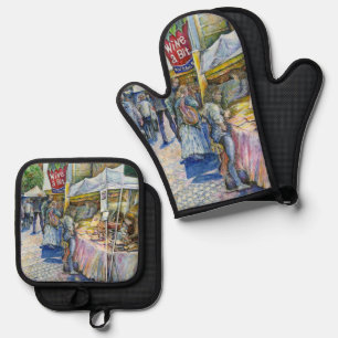 Corner of Flying Pigs  Oven Mitt & Pot Holder Set