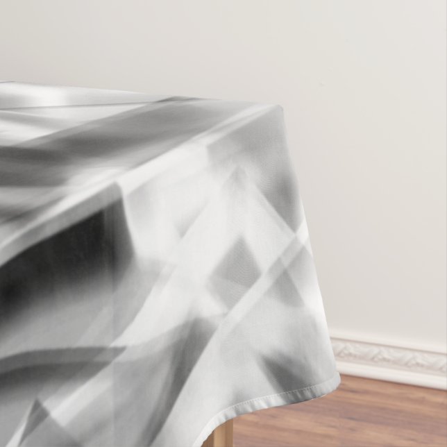 Corner of square pieces of acrylic, grey to white tablecloth (In Situ)