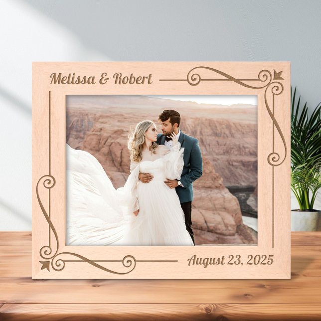 Corner Swirl Frame Couple Wedding Anniversary 10x8 (Creator Uploaded)