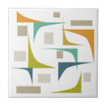 Corners Mid-century Modern Style Geometric Tile<br><div class="desc">Add a pop of colour to your tile work with this funky corners and rectangles mid-century modern ceramic tile. It features the bright and bold colours of turquoise,  blue,  orange,  green,  and tan</div>