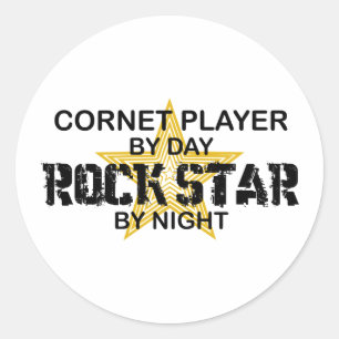 Cornet Rock Star by Night Classic Round Sticker