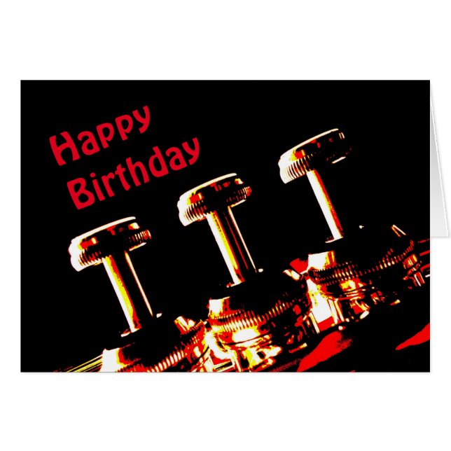 Cornet Valves Birthday Card (Front Horizontal)