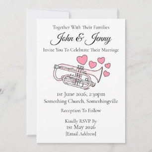 Cornet Wedding Invitation Brass Musicians
