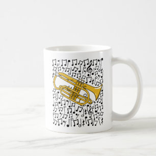 Cornet With Musical Notes Cornetist Brass Musician Coffee Mug