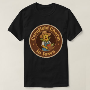 Cornfield Charm_ Iowa Vintage Artwork T-Shirt