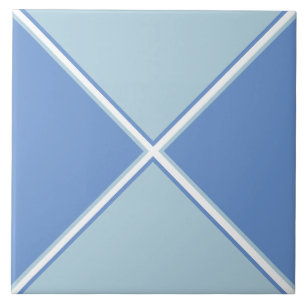 Cornflour and light blue and white diamond cross tile