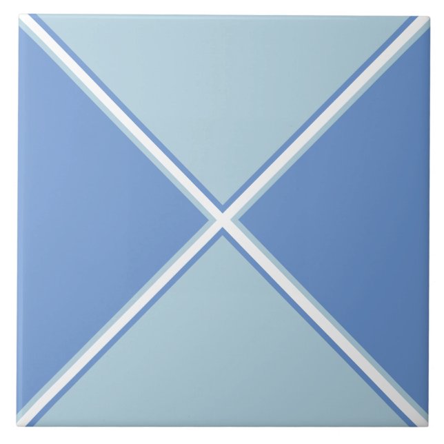 Cornflour and light blue and white diamond cross tile (Front)