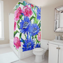 cornflower and peonies watercolor