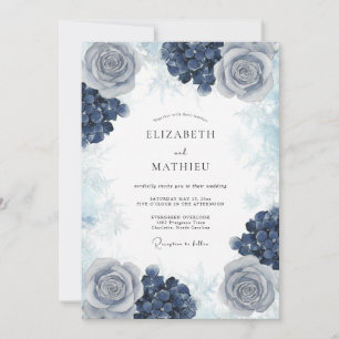 Cornflower Arctic Winter Wedding Invitation