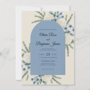 Cornflower Babys Breath Eucalyptus Wedding Invitation