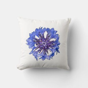 Cornflower, bachelor button cushion