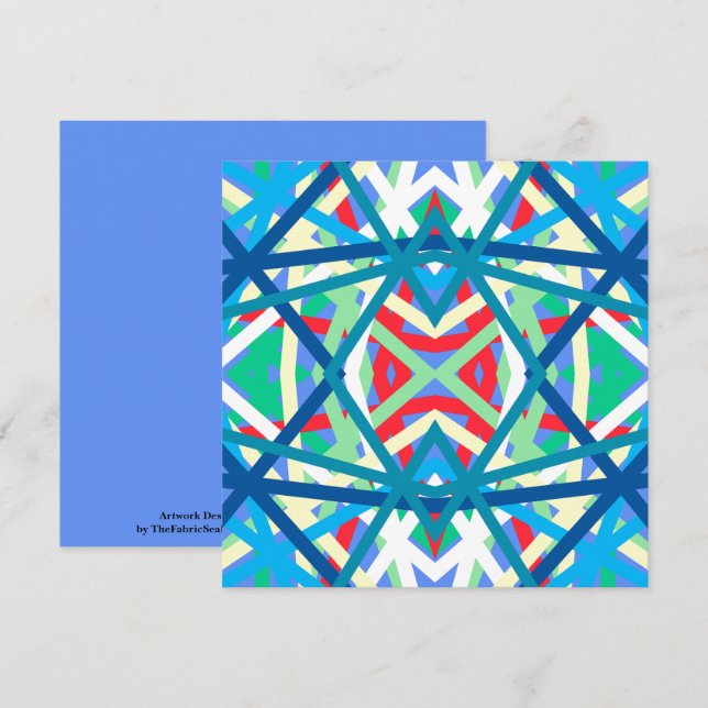 Cornflower Balanced Harmony Colours Abstract Lines Card (Front/Back)