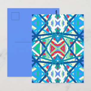 Cornflower Balanced Harmony Colours Abstract Lines Postcard