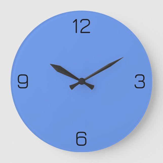 Cornflower Blue 6495ED Colour - Option to Add Name Large Clock (Front)