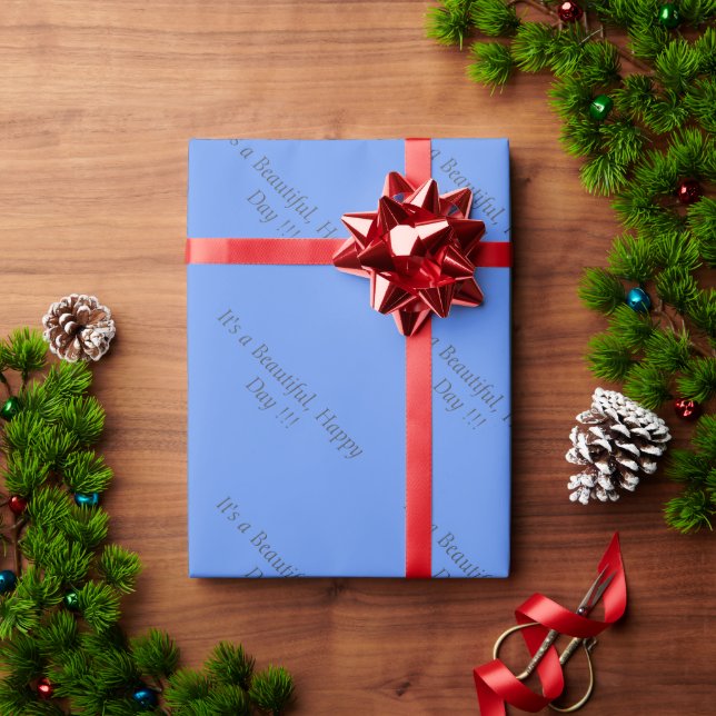 Cornflower Blue 6495ED - Custom Message or Blank Wrapping Paper (Holiday Gift)