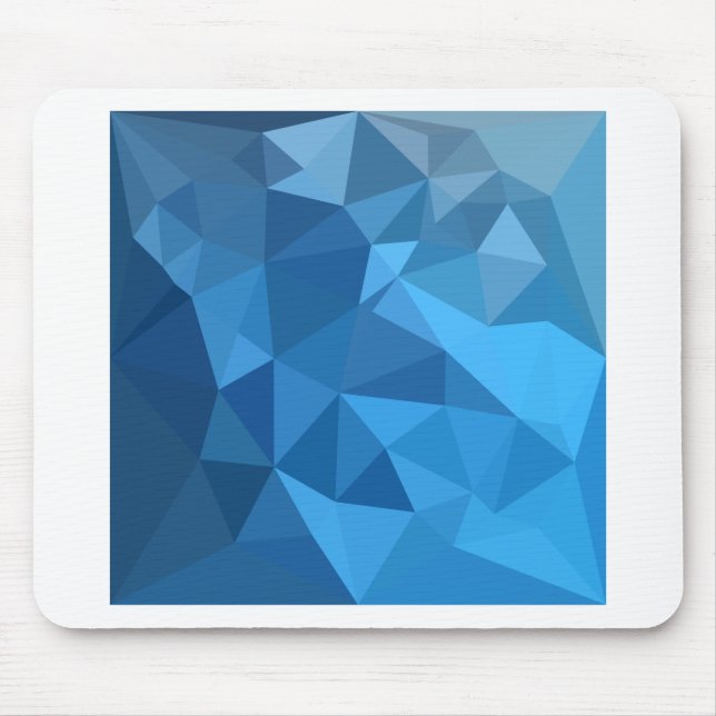 Cornflower Blue Abstract Low Polygon Background Mouse Mat (Front)