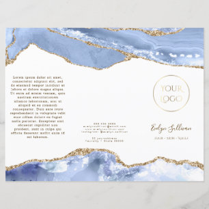 Cornflower blue agate brochure