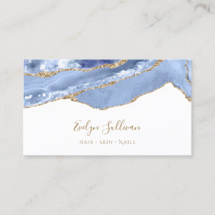 Cornflower blue agate business card