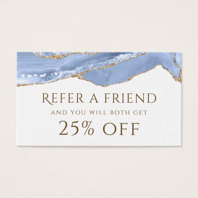 Cornflower Blue Agate Referral Card (Front)
