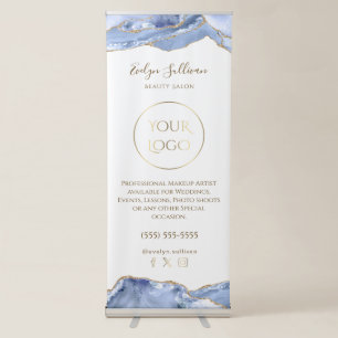 Cornflower blue agate retractable banner