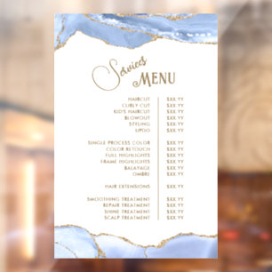Cornflower Blue Agate Services Menu Window Cling