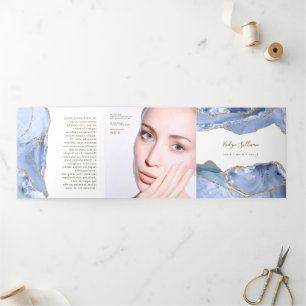 Cornflower Blue Agate Trifold Brochure