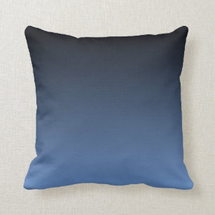 Cornflower Blue and Black Ombre Cushion