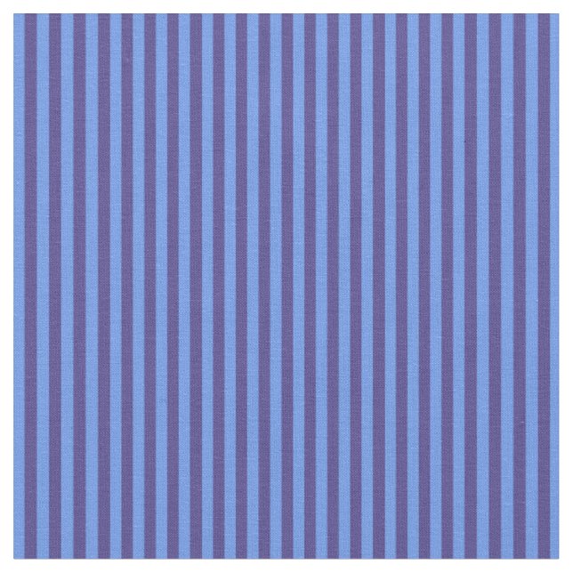Cornflower Blue and Dark Slate Blue Stripes Fabric (Close Up)