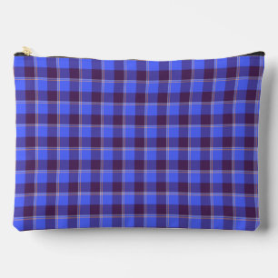 Cornflower Blue and Livid Brown Plaid Accessory Pouch
