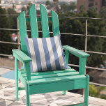 Cornflower Blue and White Awning Stripes Cushion<br><div class="desc">Classic wide awning stripe outdoor pillow in cornflower blue and white.</div>