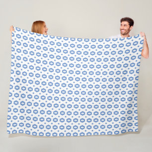 Cornflower Blue and White: Geometriana Fleece Blanket
