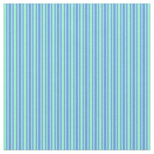 Cornflower Blue & Aquamarine Striped Pattern Fabric