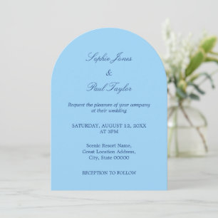 Cornflower Blue Arch Wedding Invitation