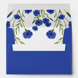 Cornflower Blue Botanical Wedding Envelope