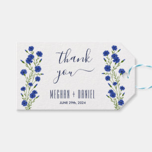 Cornflower Blue Botanical Wedding Gift Tags