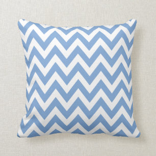 Cornflower Blue Chevron Zigzag Pattern Cushion