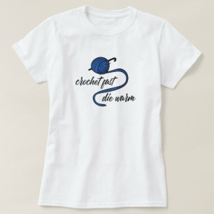 Cornflower Blue Crochet Fast, Die Warm T-Shirt