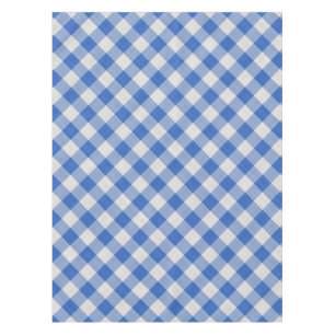 Cornflower Blue Gingham Plaid Checkered Pattern Tablecloth