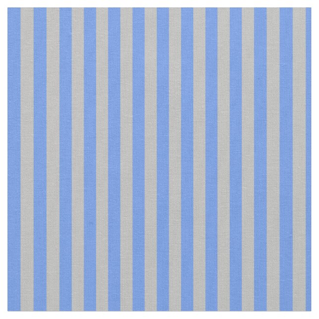 Cornflower Blue & Grey Lines/Stripes Pattern Fabric (Close Up)