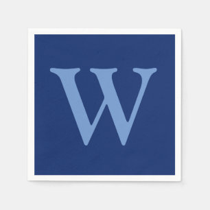 Cornflower Blue Initial Letter   Sapphire Blue Napkin