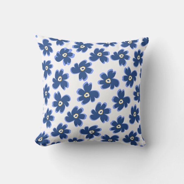 Cornflower Blue Kukka Cushion (Front)