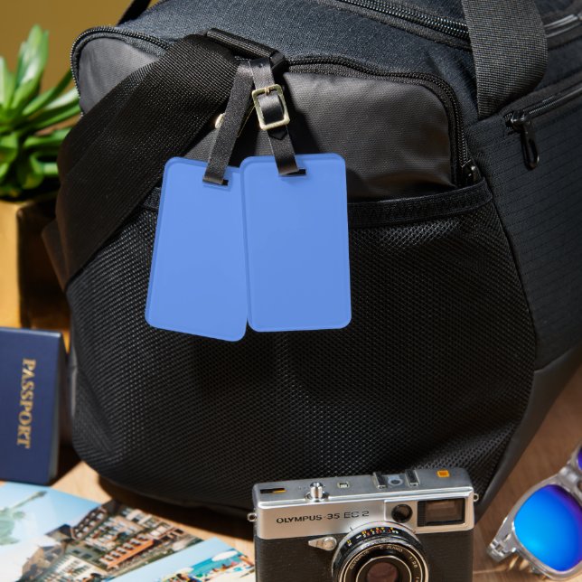 Cornflower Blue Luggage Tag (Front & Back)