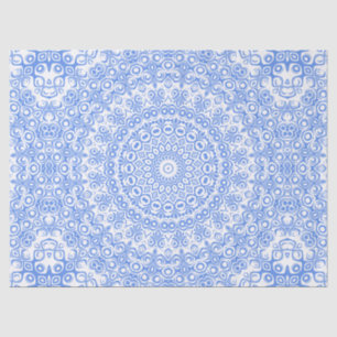 Cornflower Blue Mandala Kaleidoscope Medallion Tissue Paper