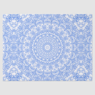 Cornflower Blue Mandala Pattern Tissue Paper