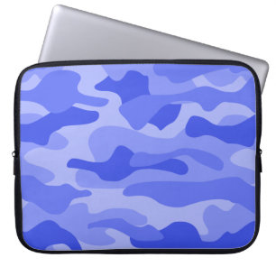 Cornflower Blue Monocolor Camo Laptop Sleeve