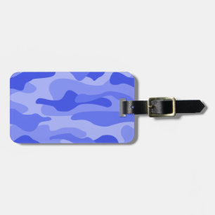 Cornflower Blue Monocolor Camo Luggage Tag