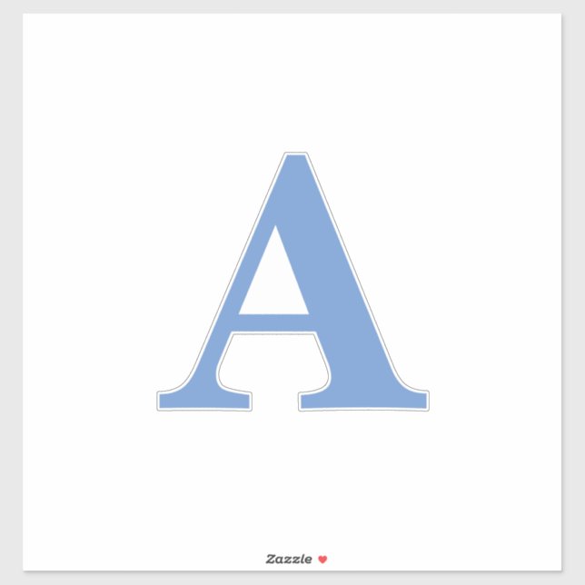 Cornflower Blue Monogram Initial White Custom Cute (Sheet)
