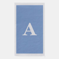 Cornflower Blue Monogram Initial White Custom Name