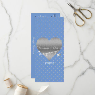 Cornflower Blue Polka Dot Wedding Program Cards